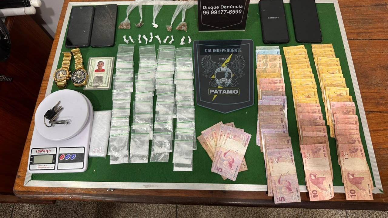 Patamo intercepta transporte de drogas e prende “mula” de facção no Muca