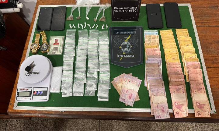 Patamo intercepta transporte de drogas e prende “mula” de facção no Muca