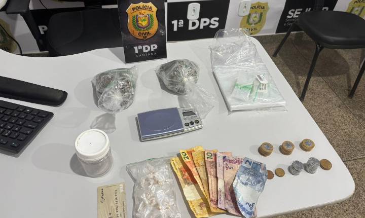 Polícia Civil encontra 241 porções de drogas em casa investigada por tráfico em Santana