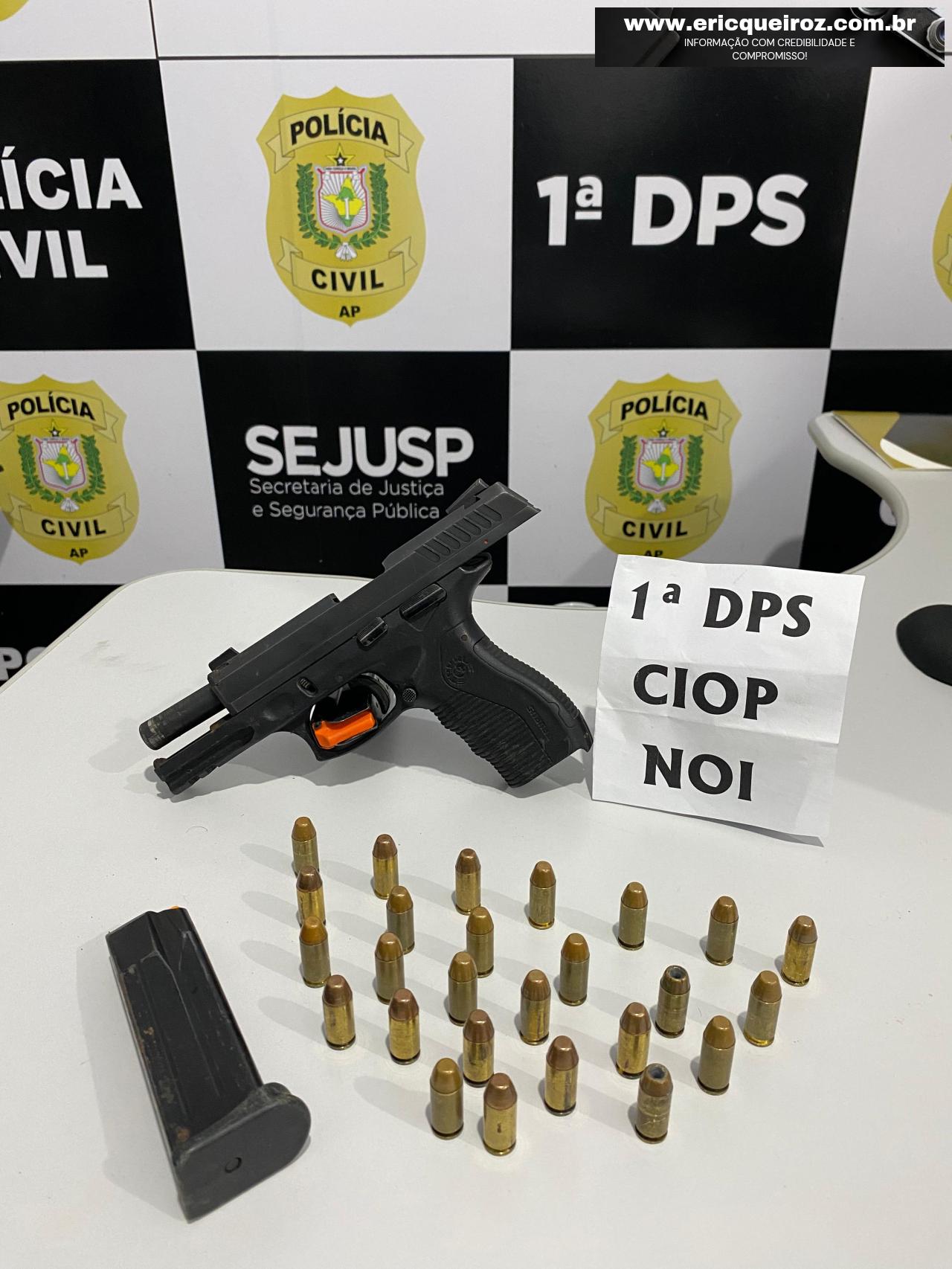 Polícia Civil prende jovem de 20 anos e apreende arma de uso restrito em Santana
