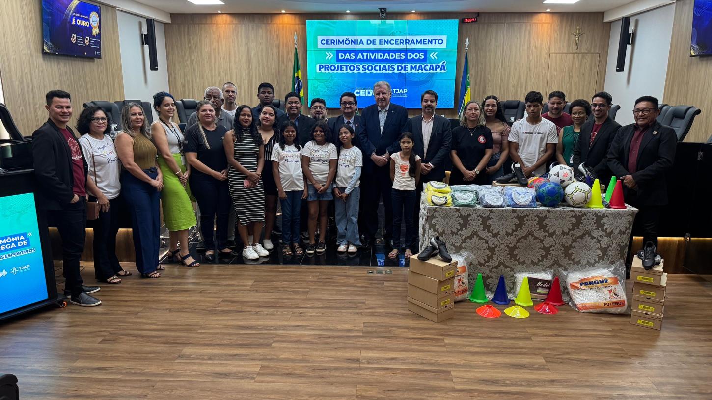 TJAP encerra atividades da CEIJ de 2024 com entrega de materiais esportivos a projetos sociais