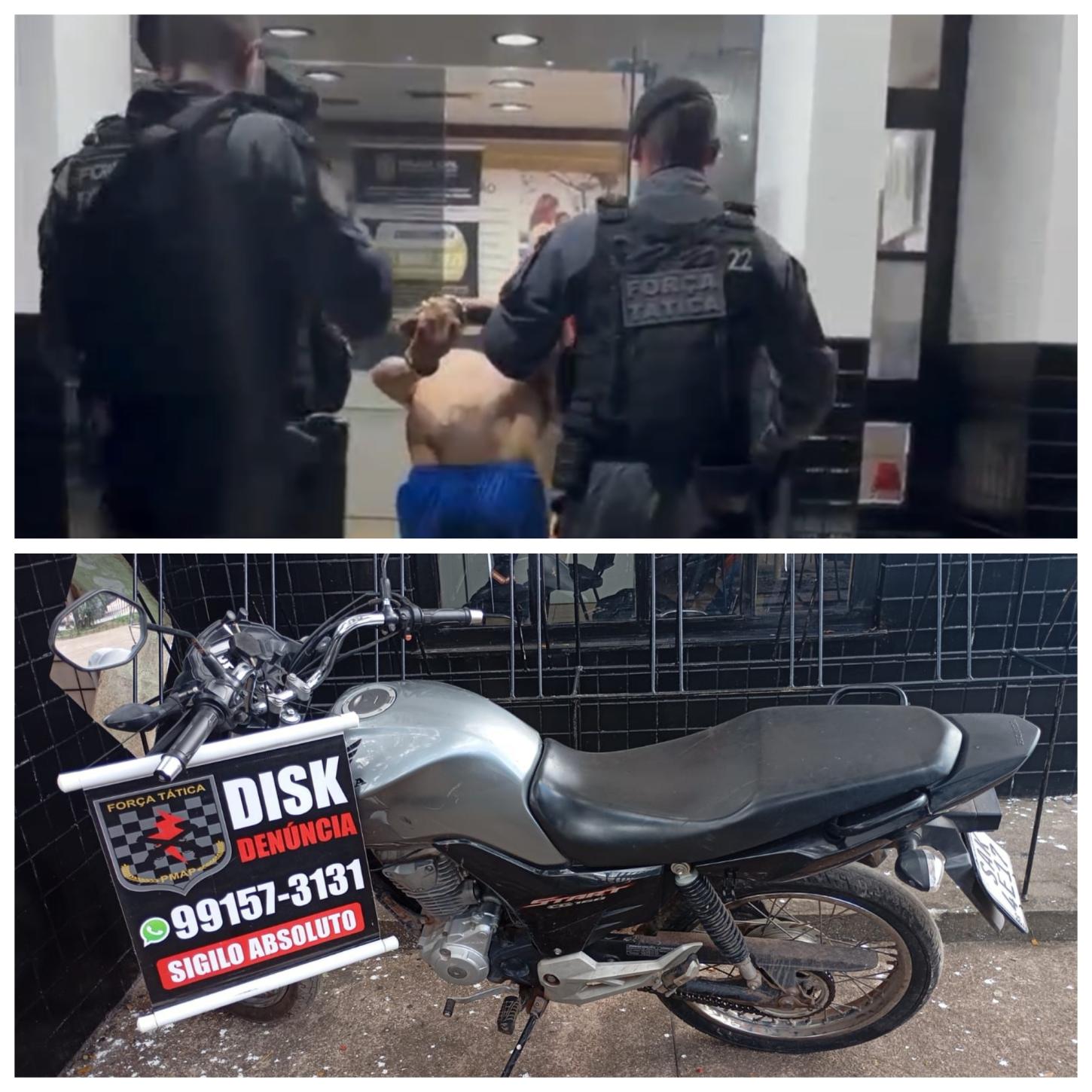 Ações da Força Tática combatem crime em Macapá: moto é recuperada e homicida preso em ocorrências distintas