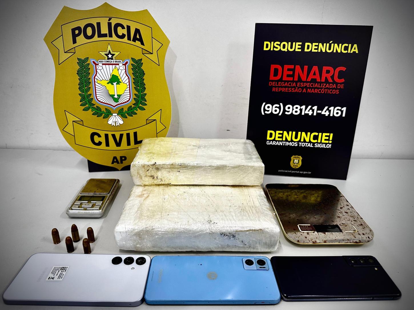 Polícia Civil prende três homens por tráfico de drogas e posse de munição restrita no Amapá