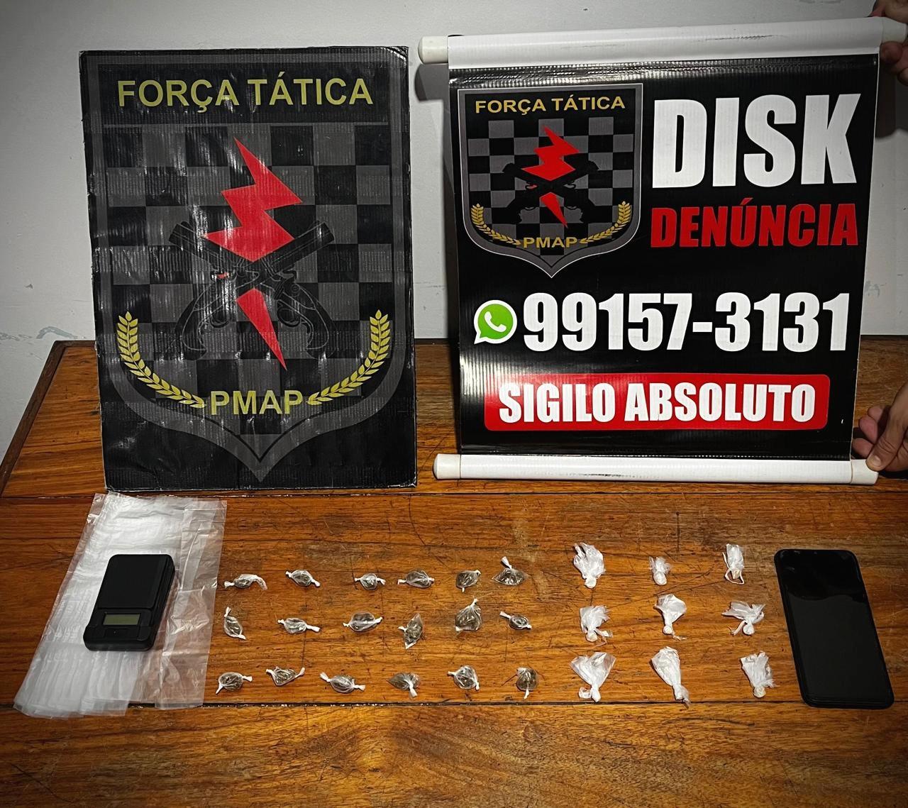 Força Tática prende dois traficantes durante patrulhamento em bairros de Macapá