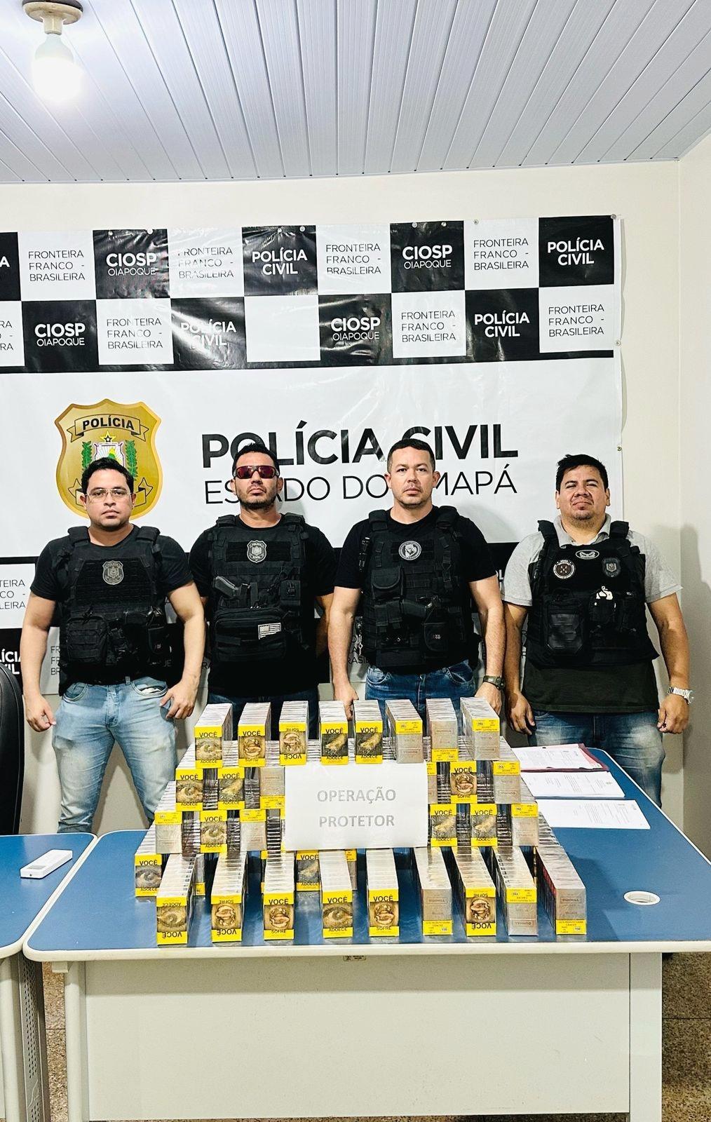 Polícia Civil recupera embarcação furtada e apreende carga de cigarros contrabandeados em Oiapoque