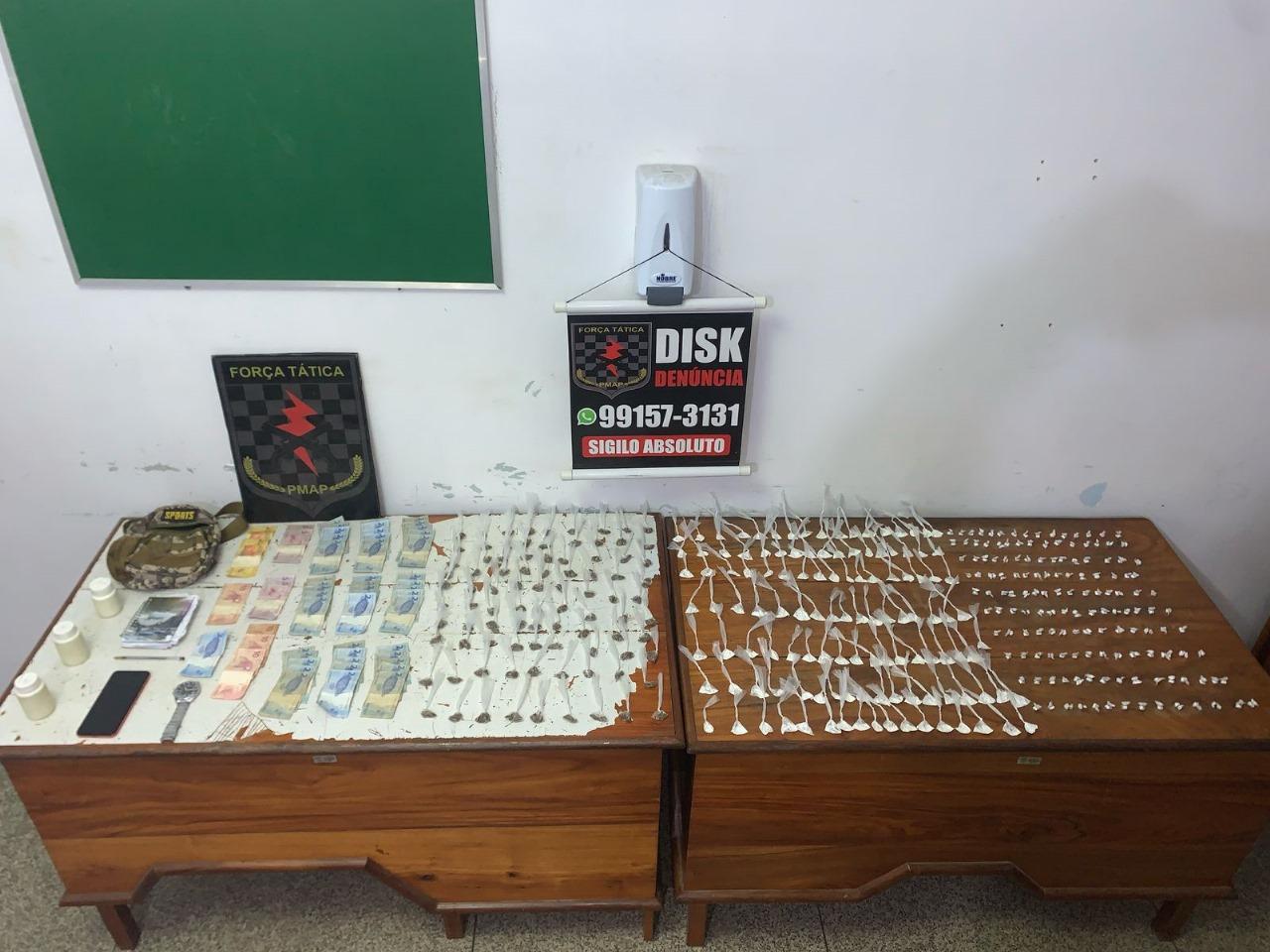 Traficante é preso com mais de 350 porções de drogas em área de invasão no Infraero I