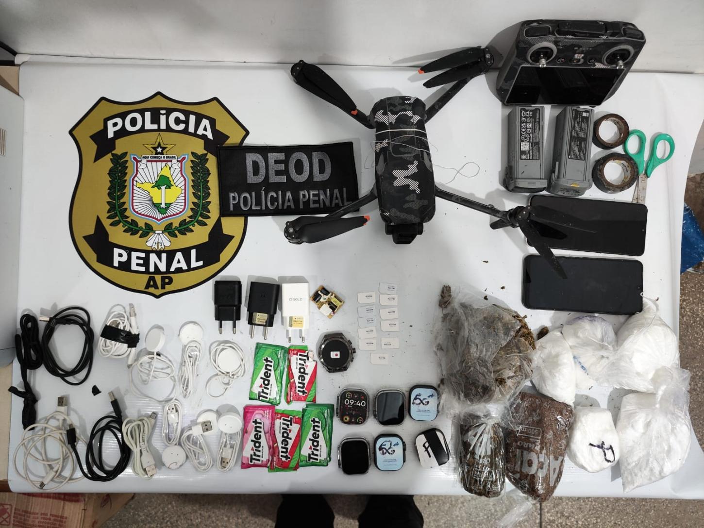 Drone é interceptado pela Polícia Penal e base clandestina é descoberta em área de mata