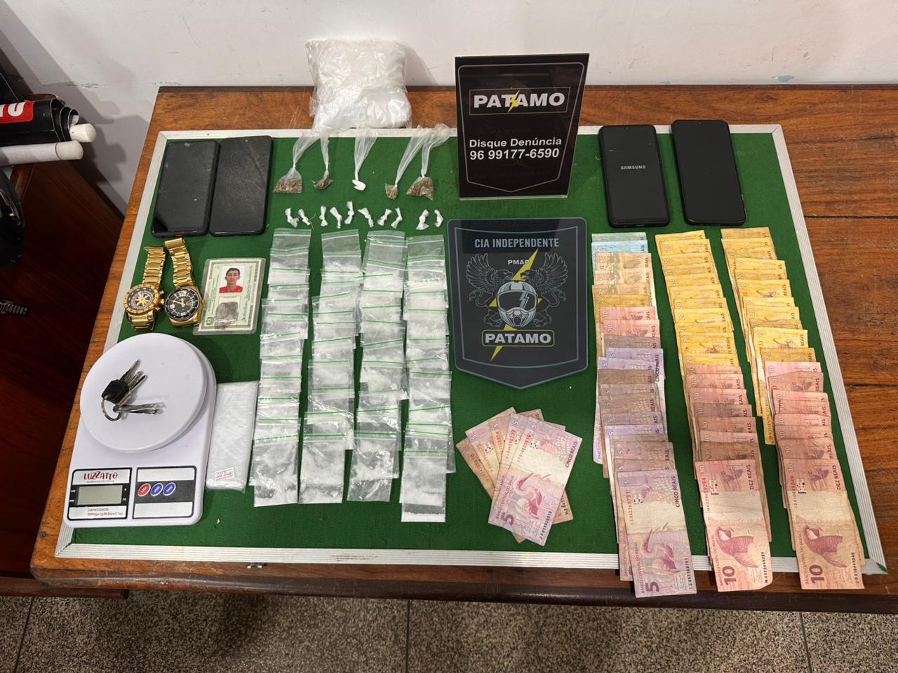 Patamo intercepta transporte de drogas e prende “mula” de facção no Muca